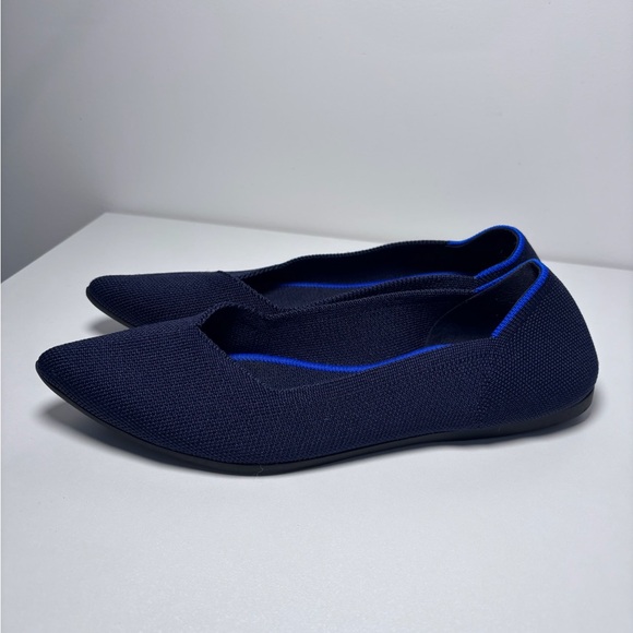 Rothy’s The Point Navy Slip On Knit Washable Classic Ballerina Flats Size 7.5 - Picture 5 of 7